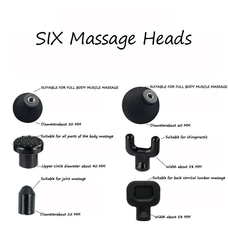 6-speed fitness deep muscle massage handheld cordless shock vibration treatment deep tissue massager electric massage